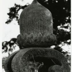Ornamental stone acorn on Arboretum east entrance gatepost