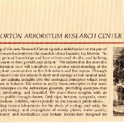 The Morton Arboretum Research Center [Pamphlet]