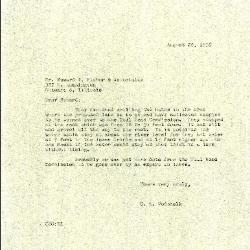 1956/08/20: Clarence Godshalk to Mr. Howard T. Fisher and Associates 