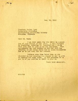 1932/11/16: C. E. Godshalk to Mr. Koch