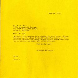 1928/05/17: [H. Teuscher] to W. Y. Dow