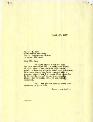 1937/04/27: [C. E. Godshalk] to W. Y. Dow