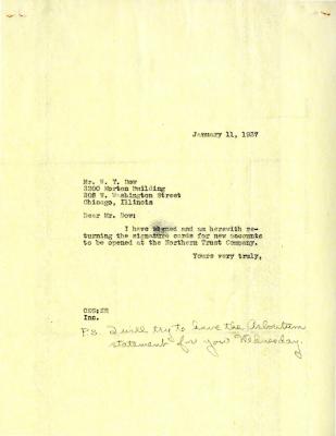 1937/01/11: [C. E. Godshalk] to W. Y. Dow