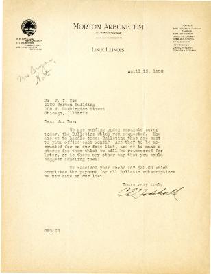 1936/04/15: C. E. Godshalk to W. Y. Dow