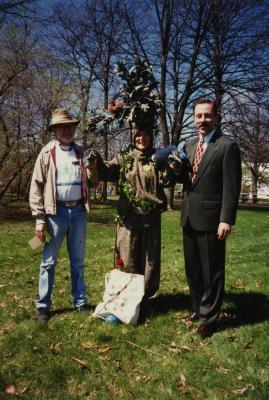 Arbor Day, Joe Larkin and Dr. Gerry Donnelly with Carolyn Finzer dressed as Morton Oak