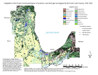Vegetation of the Prairie Peninsula Region of Southern Lake Michigan as Mapped by the Public Land Survey 1829-1835
