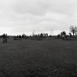 Arbor Day Centennial, Centennial Grove tree planting, several people in groups planting trees in the distance